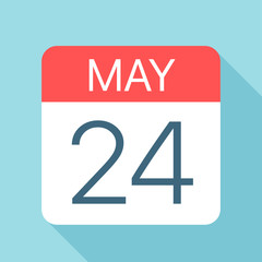 May 24 - Calendar Icon. Vector illustration of one day of month