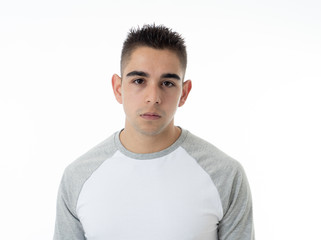 Obraz premium Mad and aggressive guy in facial expressions and negative human emotions