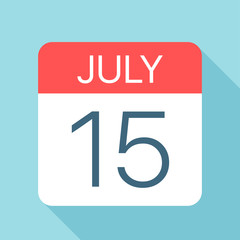 July 15 - Calendar Icon. Vector illustration of one day of month