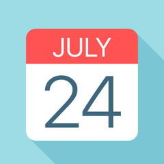 July 24 - Calendar Icon. Vector illustration of one day of month