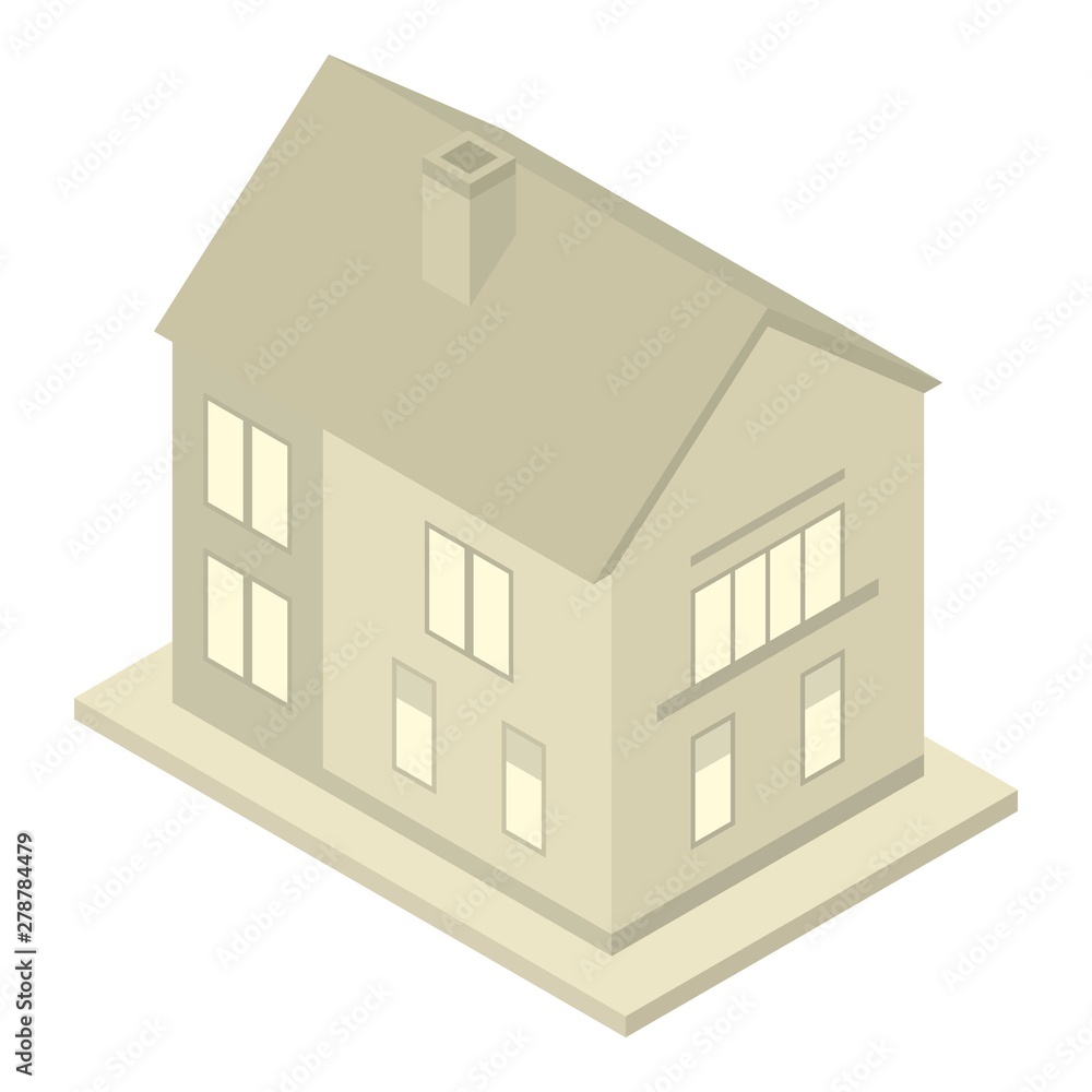 Poster village house icon. isometric of village house vector icon for web design isolated on white backgrou