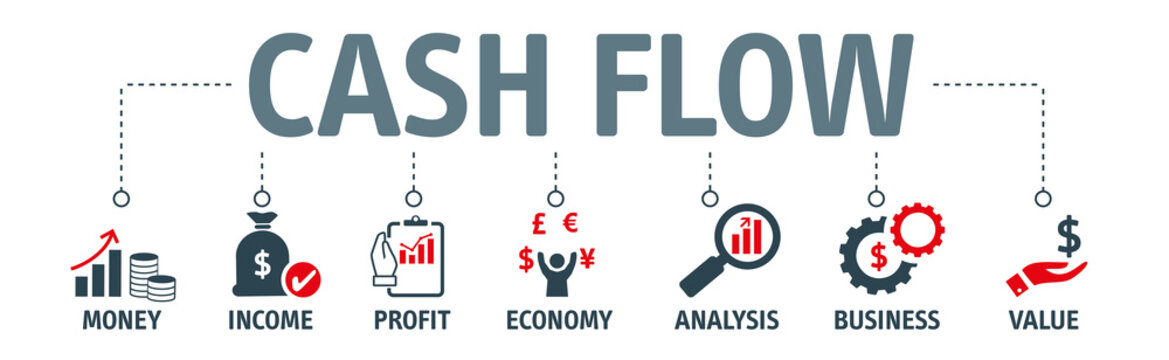 Banner CASH FLOW concept with icons