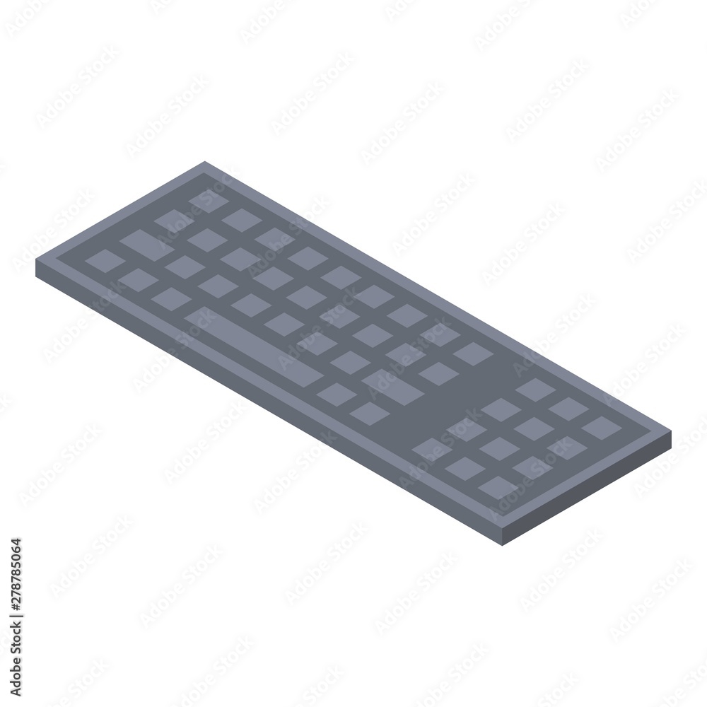 Aufkleber keyboard plastic icon. isometric of keyboard plastic vector icon for web design isolated on white ba