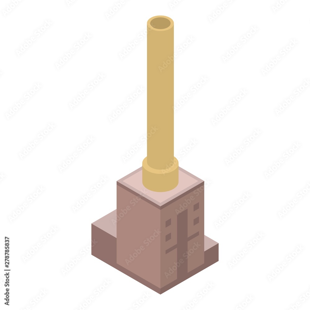 Poster factory building with a pipe icon. isometric of factory building with a pipe vector icon for web des