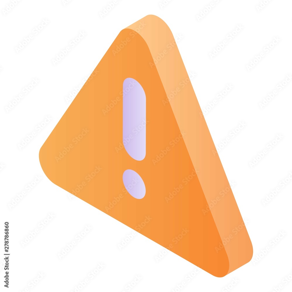 Poster warning sign icon. isometric of warning sign vector icon for web design isolated on white background