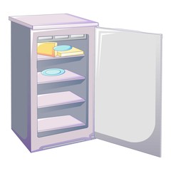 Small fridge icon. Cartoon of small fridge vector icon for web design isolated on white background