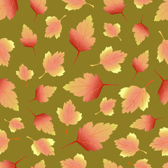 Fototapeta na wymiar pattern leaves autumn color background illustration seasons seamless wallpaper