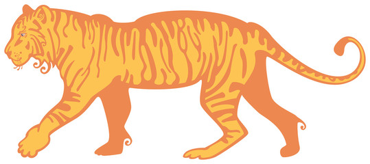 Tiger. Vector drawing. Computer graphics.