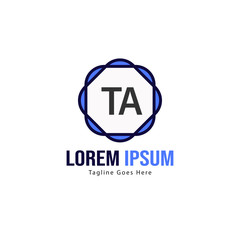 Fototapeta premium Initial TA logo template with modern frame. Minimalist TA letter logo vector illustration