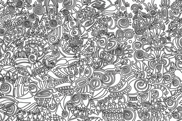Fototapeta premium Black and white pattern on white background, abstract design 