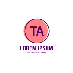 Obraz premium Initial TA logo template with modern frame. Minimalist TA letter logo vector illustration