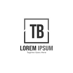Obraz premium Initial TB logo template with modern frame. Minimalist TB letter logo vector illustration