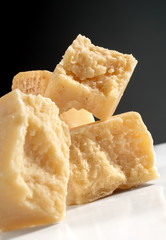 pieces of parmesan cheese