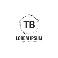 Initial TB logo template with modern frame. Minimalist TB letter logo vector illustration