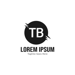 Initial TB logo template with modern frame. Minimalist TB letter logo vector illustration
