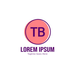 Initial TB logo template with modern frame. Minimalist TB letter logo vector illustration