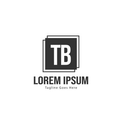 Initial TB logo template with modern frame. Minimalist TB letter logo vector illustration