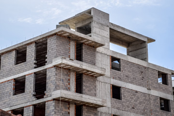 Construction of high rise residential buildings.