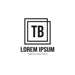 Obraz premium Initial TB logo template with modern frame. Minimalist TB letter logo vector illustration