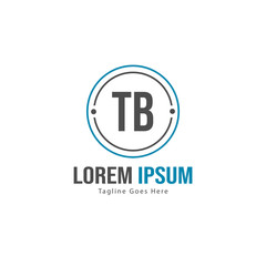 Initial TB logo template with modern frame. Minimalist TB letter logo vector illustration