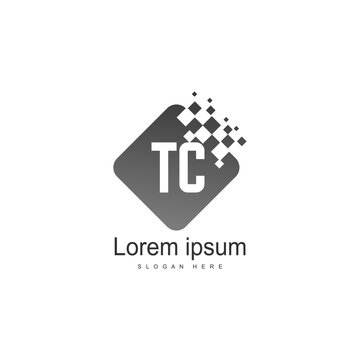 Initial TC logo template with modern frame. Minimalist TC letter logo vector illustration