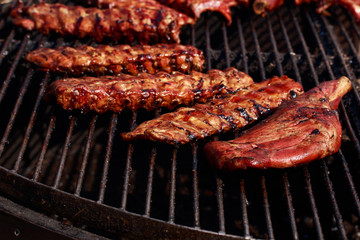 Ribs on the grill