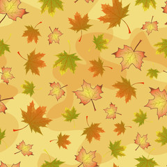 Fototapeta premium autumn pattern leaves maple color illustration background