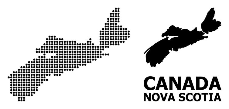 Pixel Mosaic Map of Nova Scotia Province