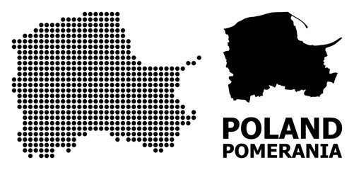 Fototapeta na wymiar Dotted Mosaic Map of Pomerania Province