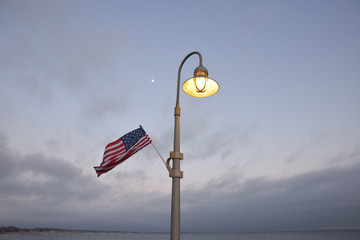 US-Flagge an Laterne