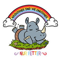 Nashorn Einhorn Comic Spruch