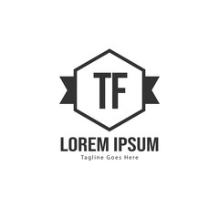 Initial TF logo template with modern frame. Minimalist TF letter logo vector illustration