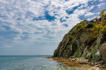 Fototapeta premium A beautiful view of Playa Blanca, Santa Marta, Colombia