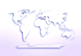 World digital outlined map background