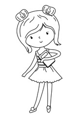 Teenager girl cartoon design vector illustrator