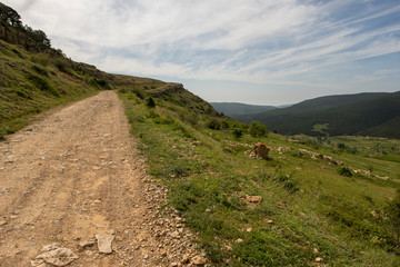 Valdelinares mountains in summer a sunny day