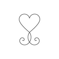 Minimal heart shape with flourishes. Vector illustration, flat design