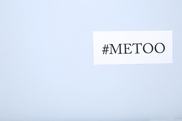 Paper with text Me Too on grey background