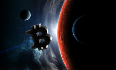 Crypto currency world. 3d rendering