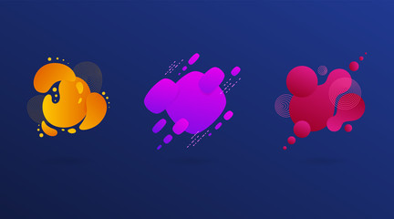 Set of modern abstract vector banners. Dynamical colored forms and line. Template for the design of a logo, flyer or presentation
