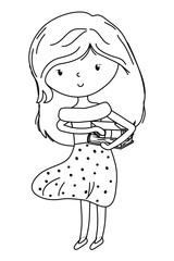 Teenager girl cartoon design vector illustrator