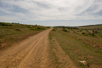 Valdelinares mountains in summer a sunny day