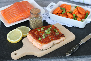 Gegartes Lachsfilet