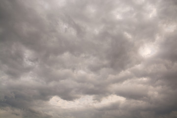 Raining cloud on Dramatic grey Sky