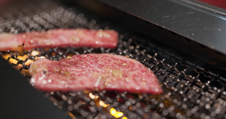 Japanese meat barbecue at the restaurant