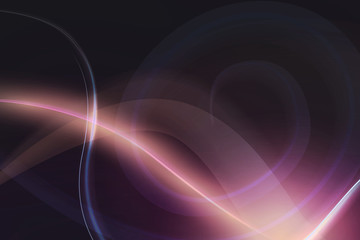 Abstract geometric background with smooth lines and lights . Digital wallpaper with waves.