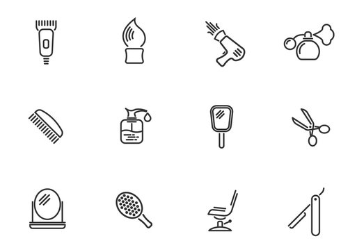 Barbershop icon set