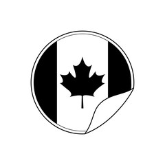 flag of canada in shape circle