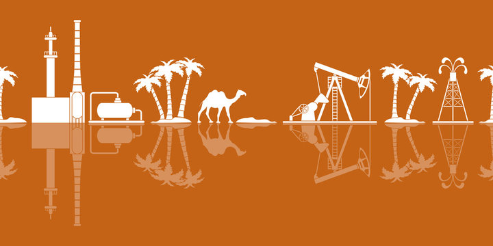 Oil industry vector seamless pattern.