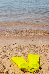 Fototapeta na wymiar yellow swimming flippers